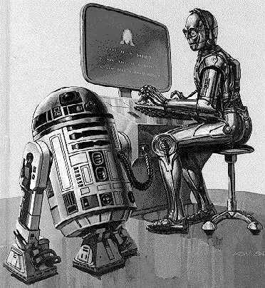 Droids at the computer